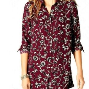 Floral Burgundy Women's Top